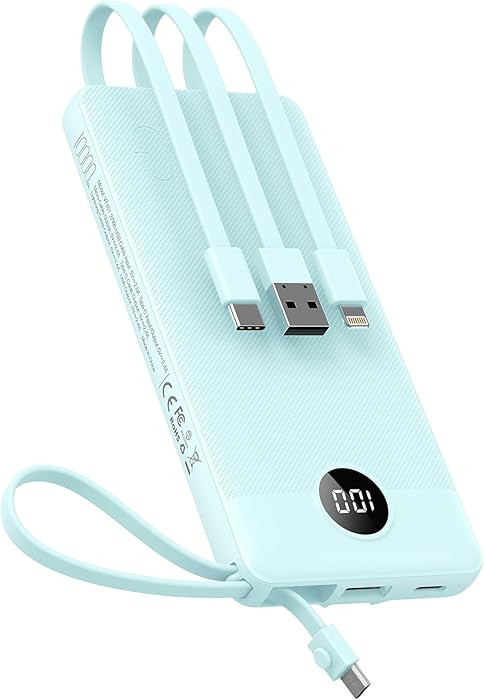 VEEKTOMX Portable Charger Built-in Cables, Power Bank for iPhone, Fast Charge USB C Battery Pack ... | Amazon (US)