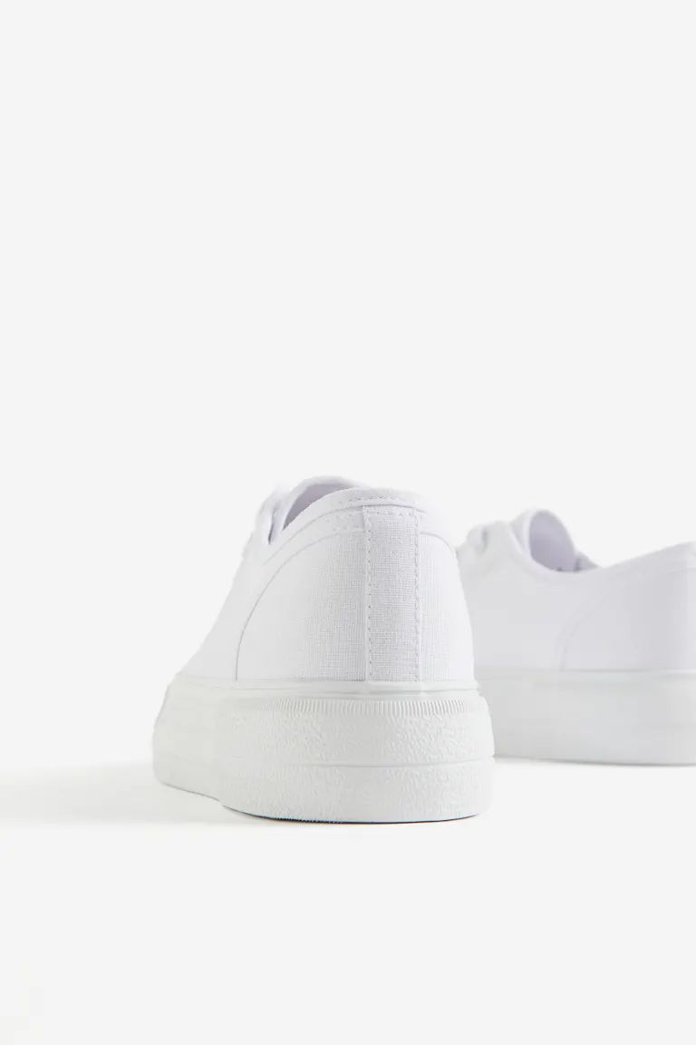 Canvas Sneakers - White - Ladies | H&M US | H&M (US + CA)