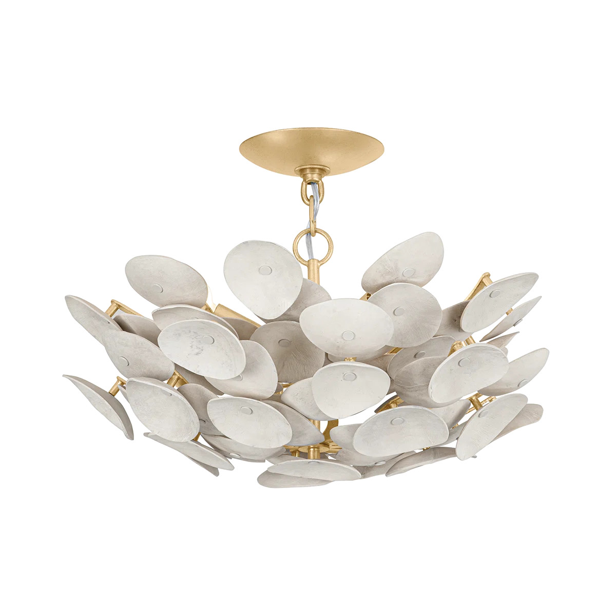 Aimi Semi Flush Mount in Vintage Gold Leaf | Wayfair North America