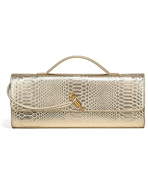 Womens Fashion Leather Clutch Bag Crocodile Print Evening Handbag Crossbody Tote Bag | Amazon (US)