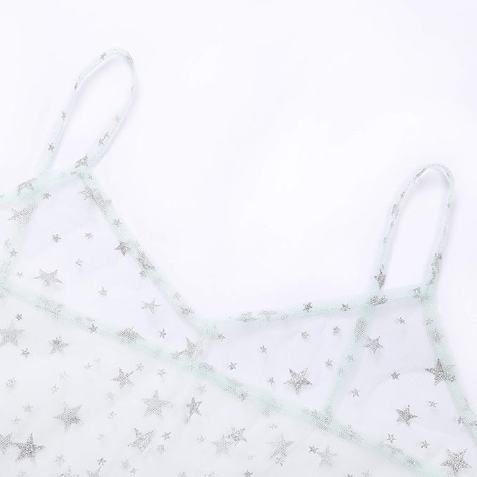 Women See Through Cover Up Straps Sleeveless Strappy Star Lace Mesh Beach Dresses Swimwear Bikini... | Amazon (US)
