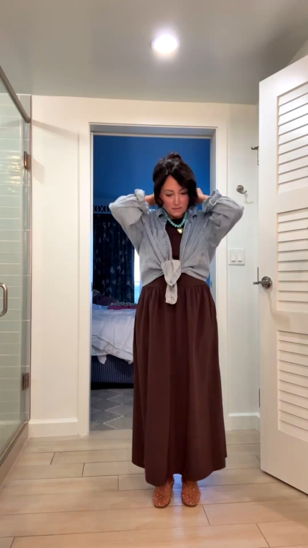 • large denim shirt - very oversized 
• medium dress
• shoes true to size 

#LTKdayinmylife #LTKootd #LTKTravel