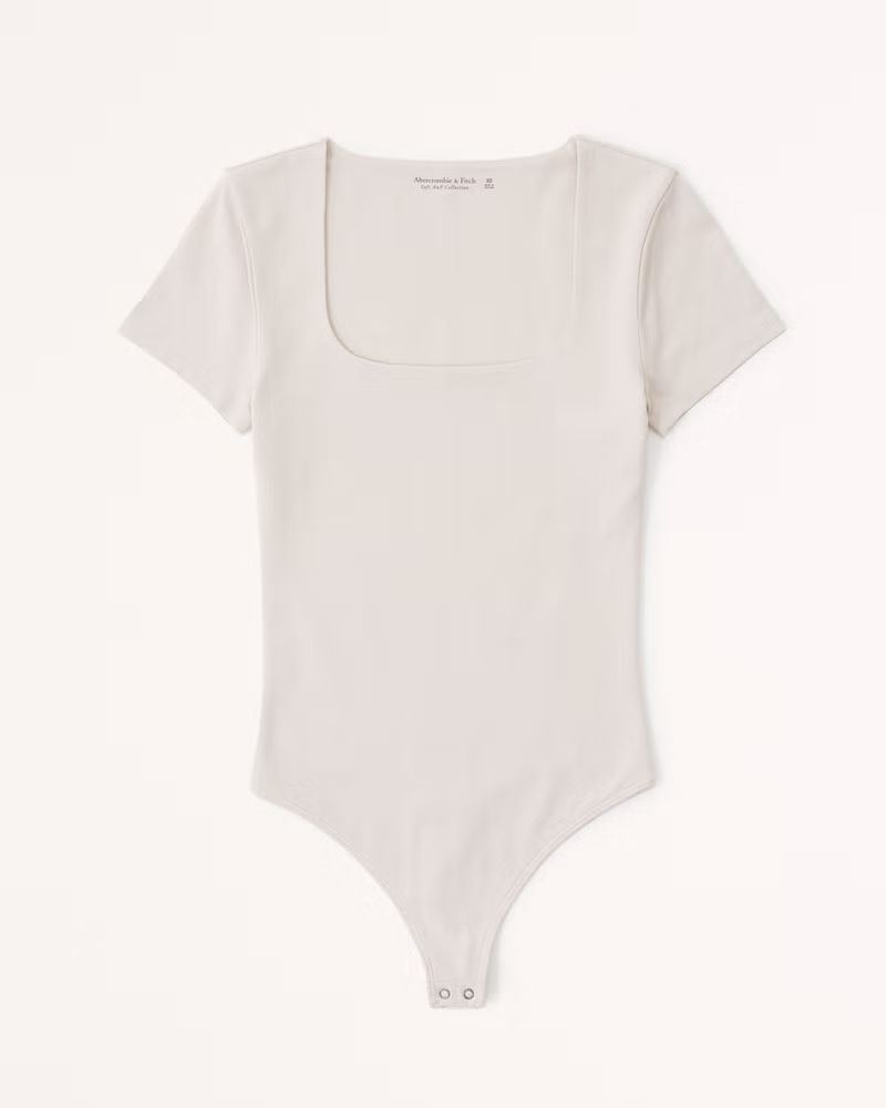 Women's Short-Sleeve Cotton Seamless Fabric Squareneck Bodysuit | Women's Tops | Abercrombie.com | Abercrombie & Fitch (US)