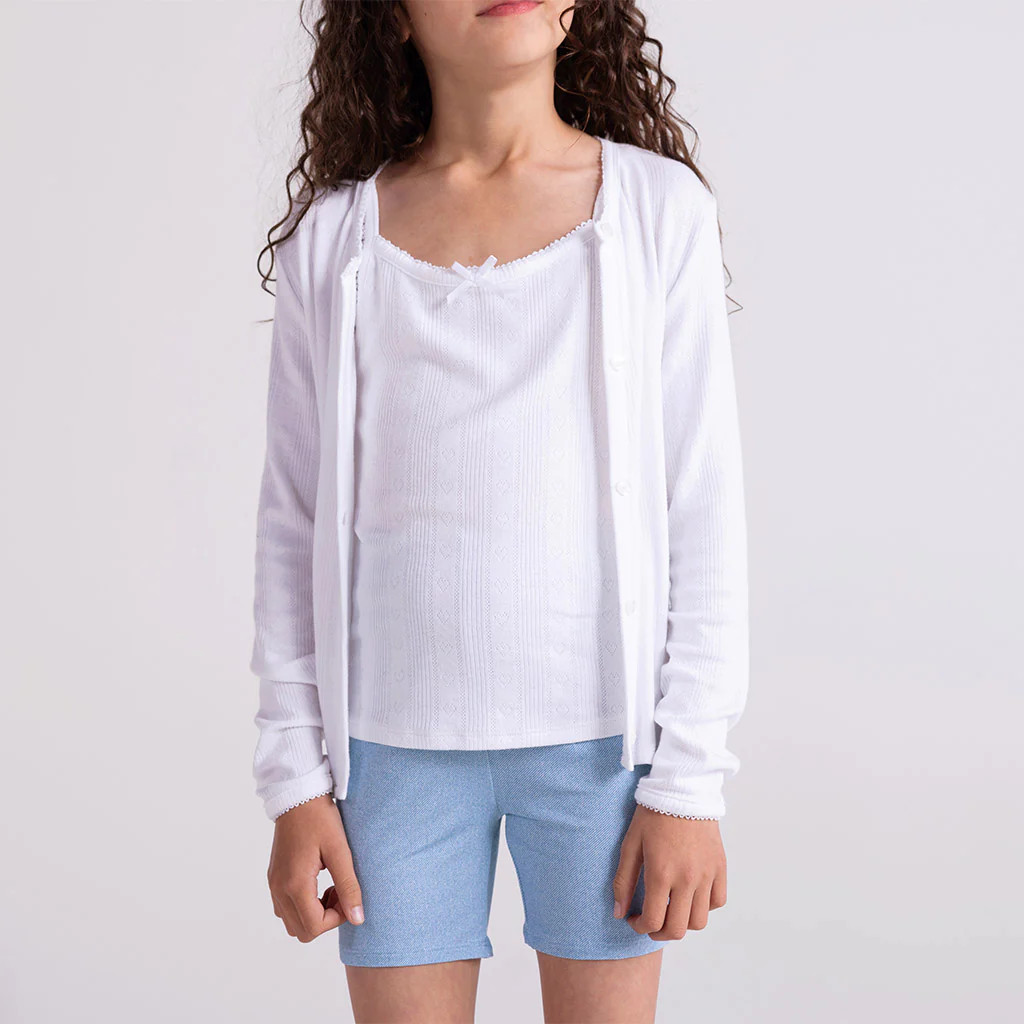 Denim Blue Toddler Bike Shorts | Light Blue Denim | Posh Peanut