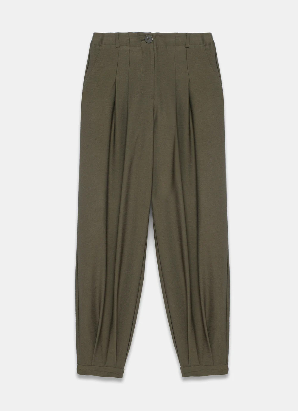 Khaki Soft Balloon Trousers | Mint Velvet
