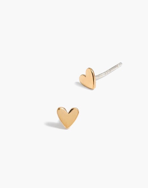 Delicate Collection Demi-Fine Heart Stud Earrings | Madewell