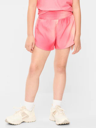 High-Waisted Dolphin-Hem Run Shorts for Girls | Old Navy (US)