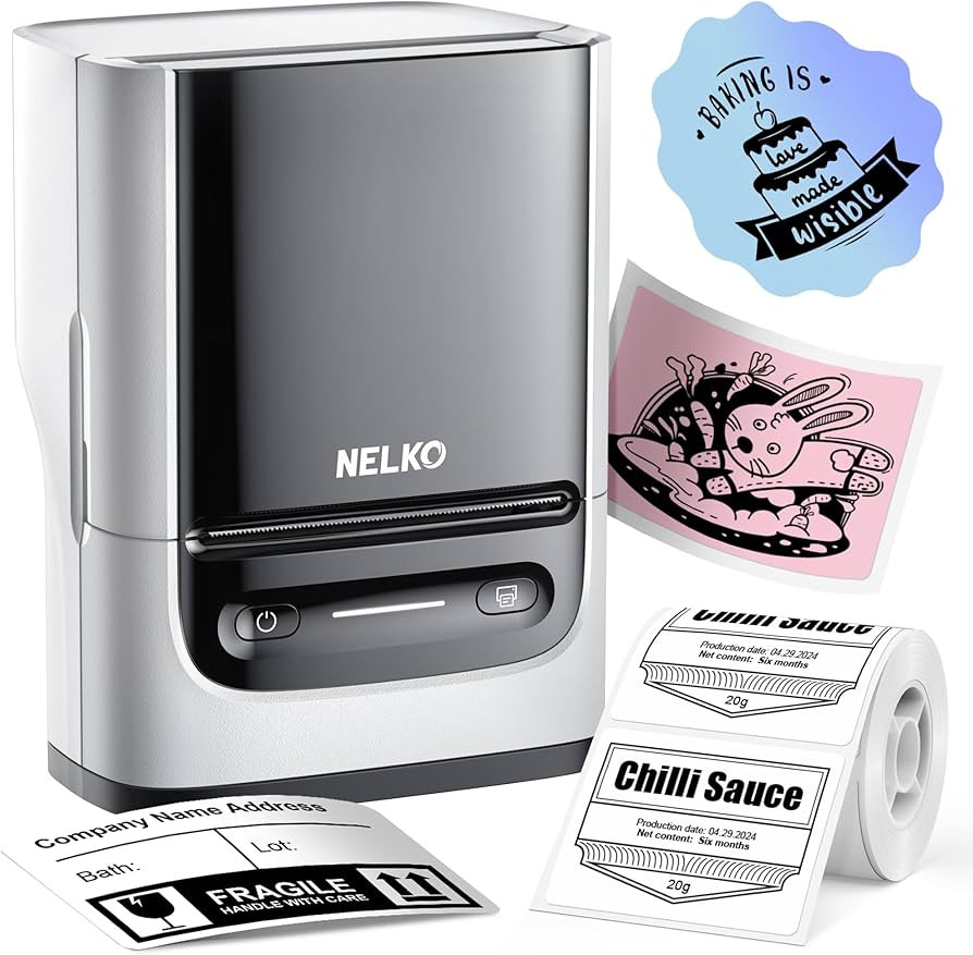 Nelko Label Maker Machine with Tape, PM220 Bluetooth Label Printer, 2 Inch Portable Thermal Print... | Amazon (US)