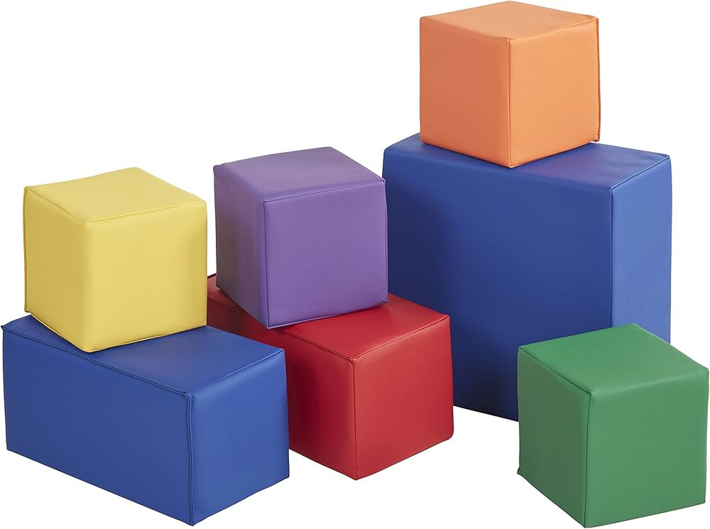 ECR4Kids SoftZone Big Foam Building Blocks, Soft Playset, Assorted, 7-Piece | Amazon (US)