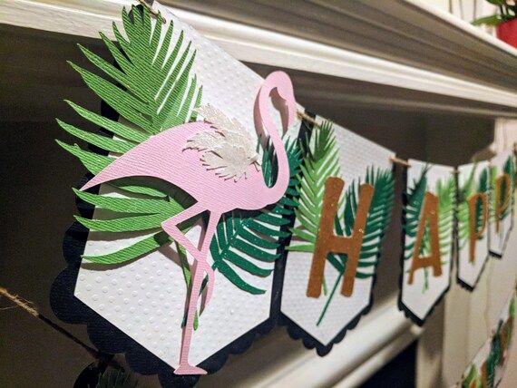 Flamingo Banner, Tropical Banner, Luau Party, Happy Birthday, Bridal, Bachelorette, Baby Shower, ... | Etsy (US)