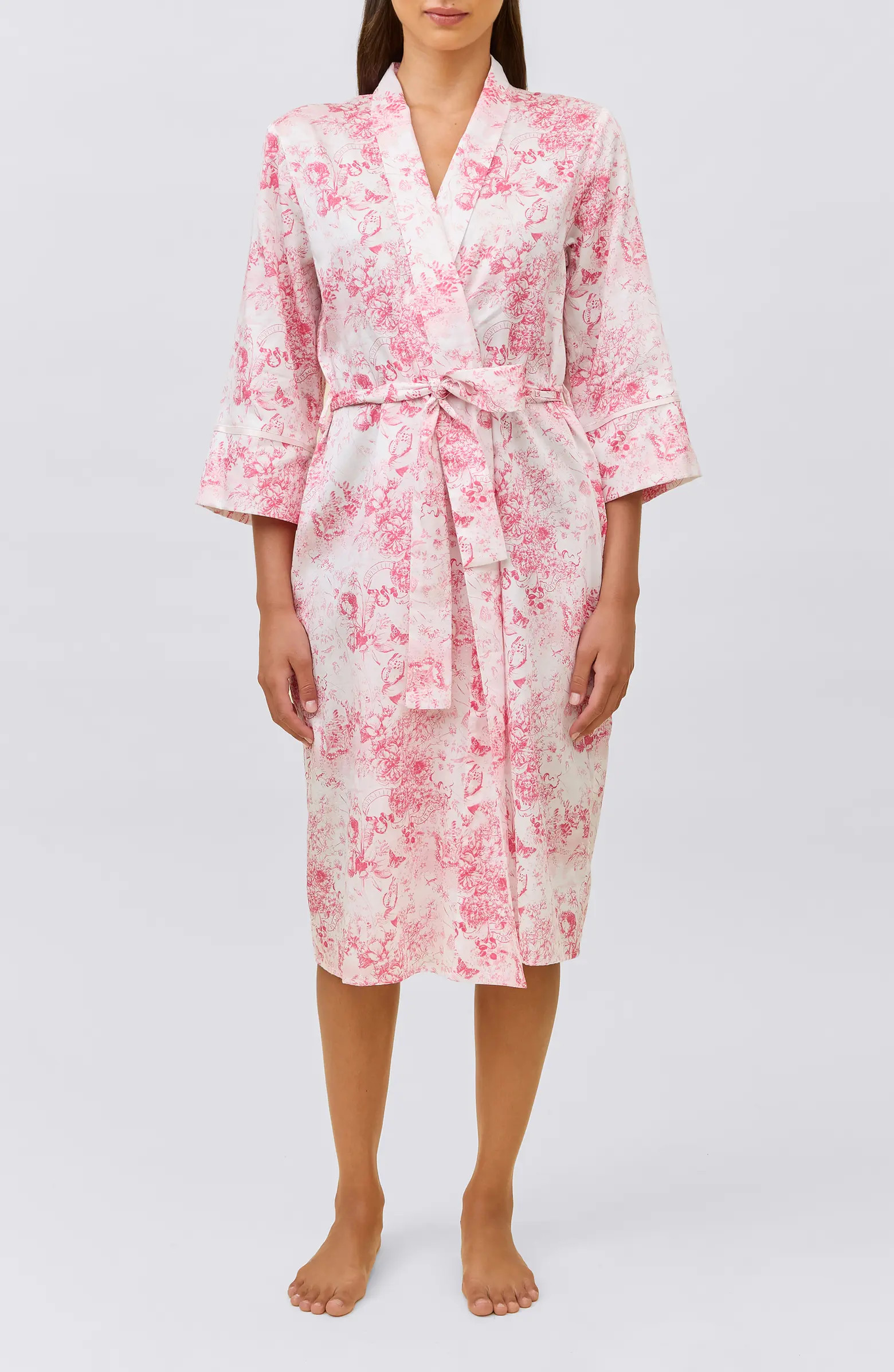 Toile de Jouy Cotton Sateen Midi Robe | Nordstrom
