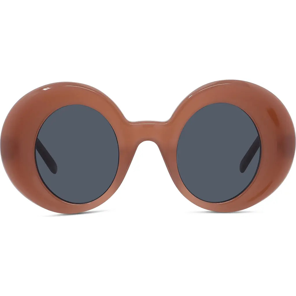 Loewe Curvy 44mm Small Round Sunglasses in Shiny Red /Smoke at Nordstrom | Nordstrom