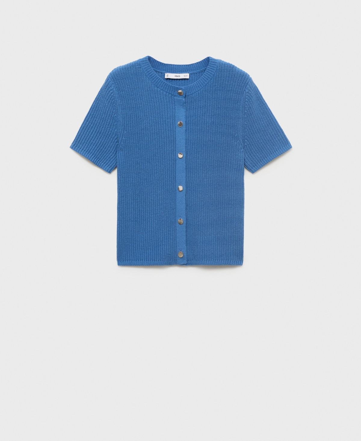 Mango Women's Short-Sleeved Knitted Cardigan - Vibrant Blue | Macy's