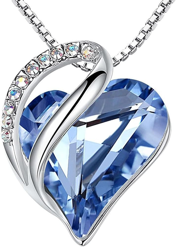 Leafael Mothers Day Gift Necklaces for Women, Infinity Love Birthstone Heart Crystal Pendant, Bir... | Amazon (US)
