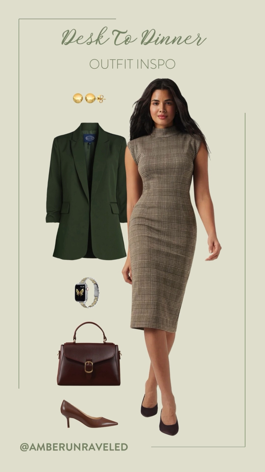 This is my kind of outfit! It's super easy to transition from a day at the office to a nice dinner. Just pair this houndstooth plaid dress with a dark green blazer and some classic heels, or wear it as is with these new loafer sneakers from New Balance!
#desktodinner #transitionaloutfit #fallfashion #smartcasual

#LTKSeasonal #LTKU #LTKStyleTip