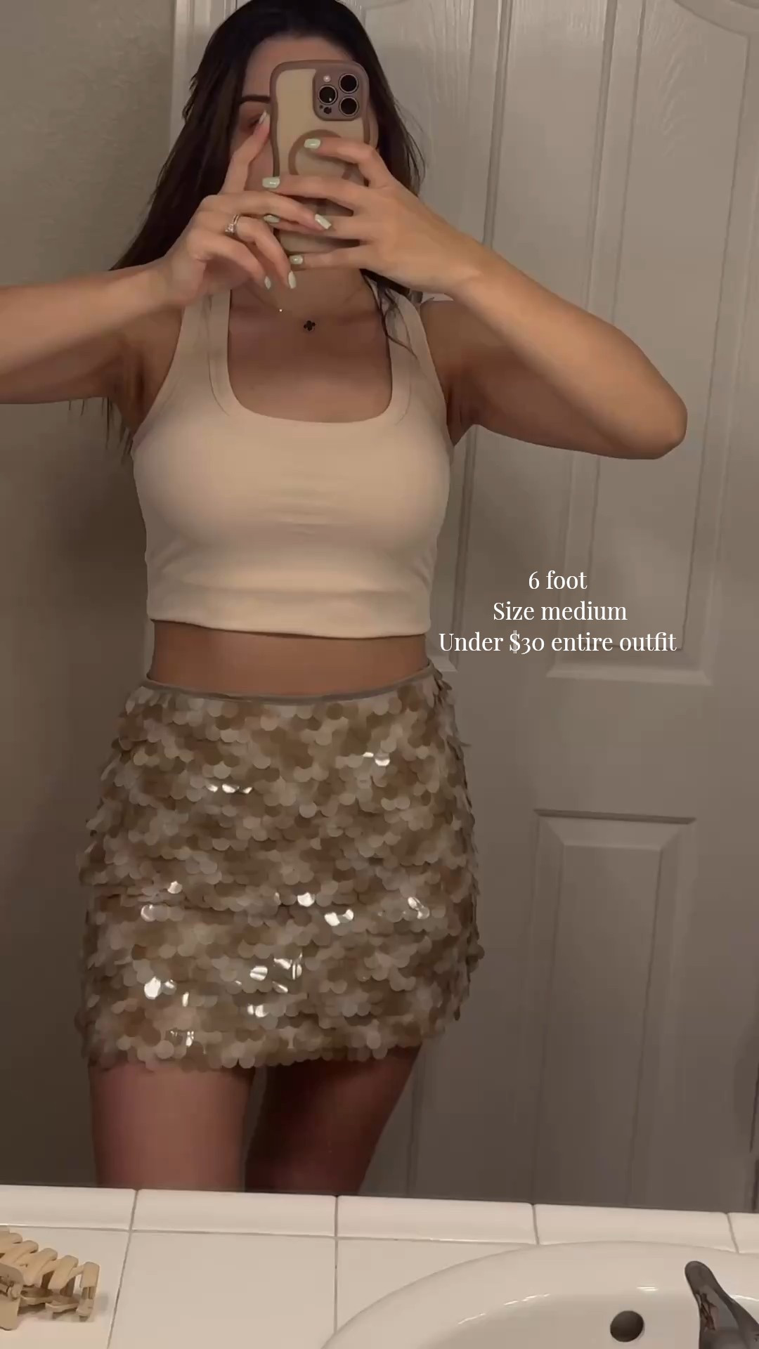 Sequin skirt tall friendly outfit 

#LTKTall #LTKFindsUnder50 #LTKootd