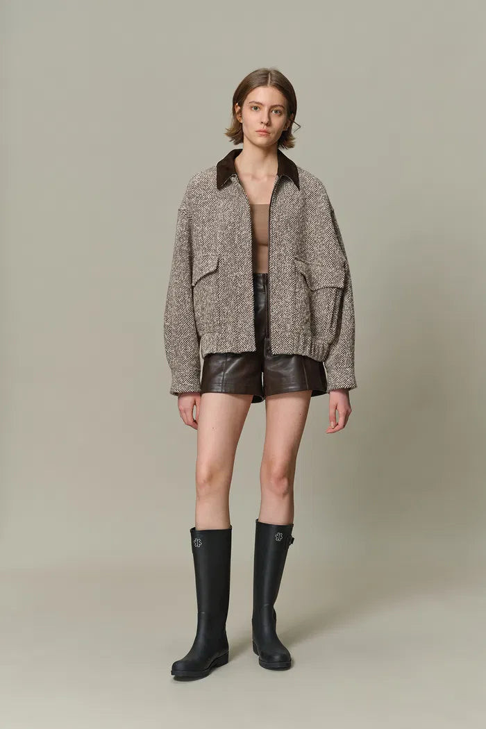 Dakota Tweed Baseball Jacket in Wool | Fabrique