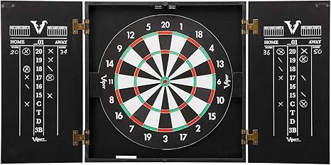 Viper Hideaway Cabinet & Steel-Tip Dartboard Ready-to-Play Bundle, Reversible Standard and Baseba... | Amazon (US)