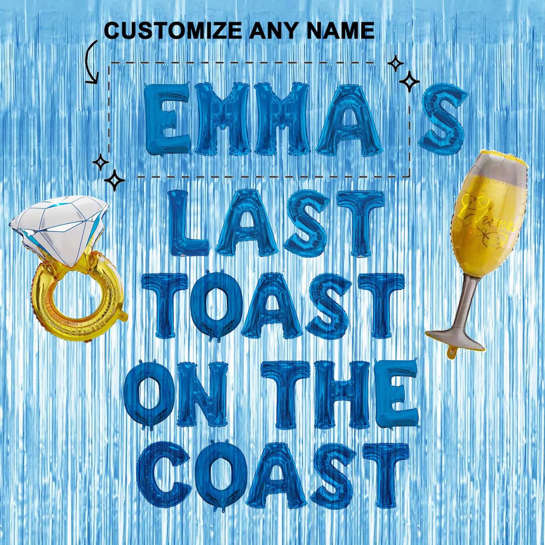 Custom Last Toast on the Coast Bridal Shower Decorations - Etsy | Etsy (US)