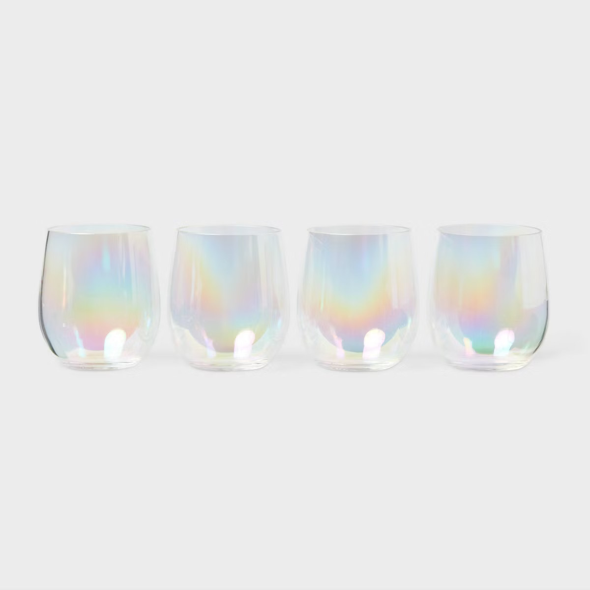 4pk 14 fl oz Stemless Wine Iridescent - Sun Squad™ | Target
