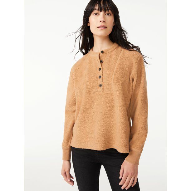 Free Assembly Women's Teddy Henley Top - Walmart.com | Walmart (US)