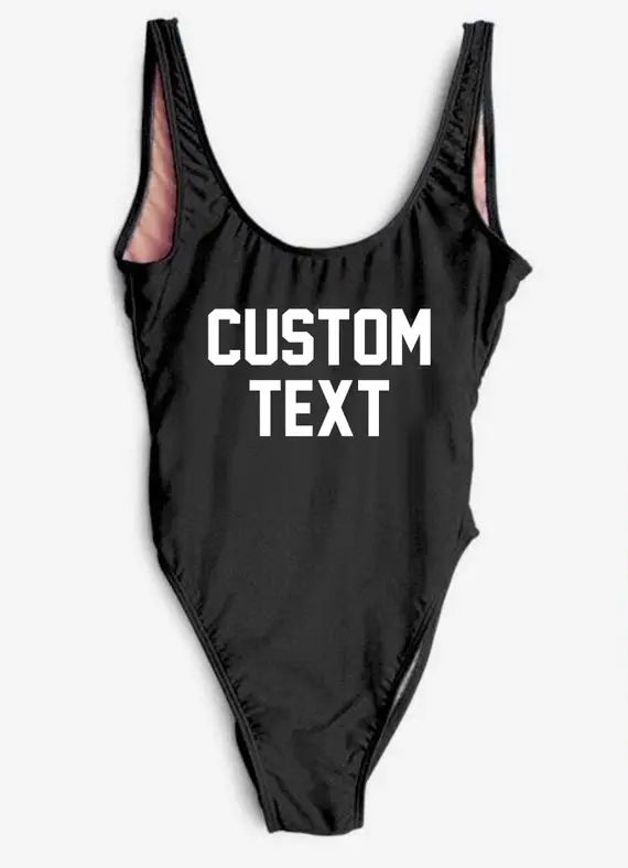 Custom Text Personalized swimwear. High Leg Swimsuit. bathing | Etsy | Etsy (US)