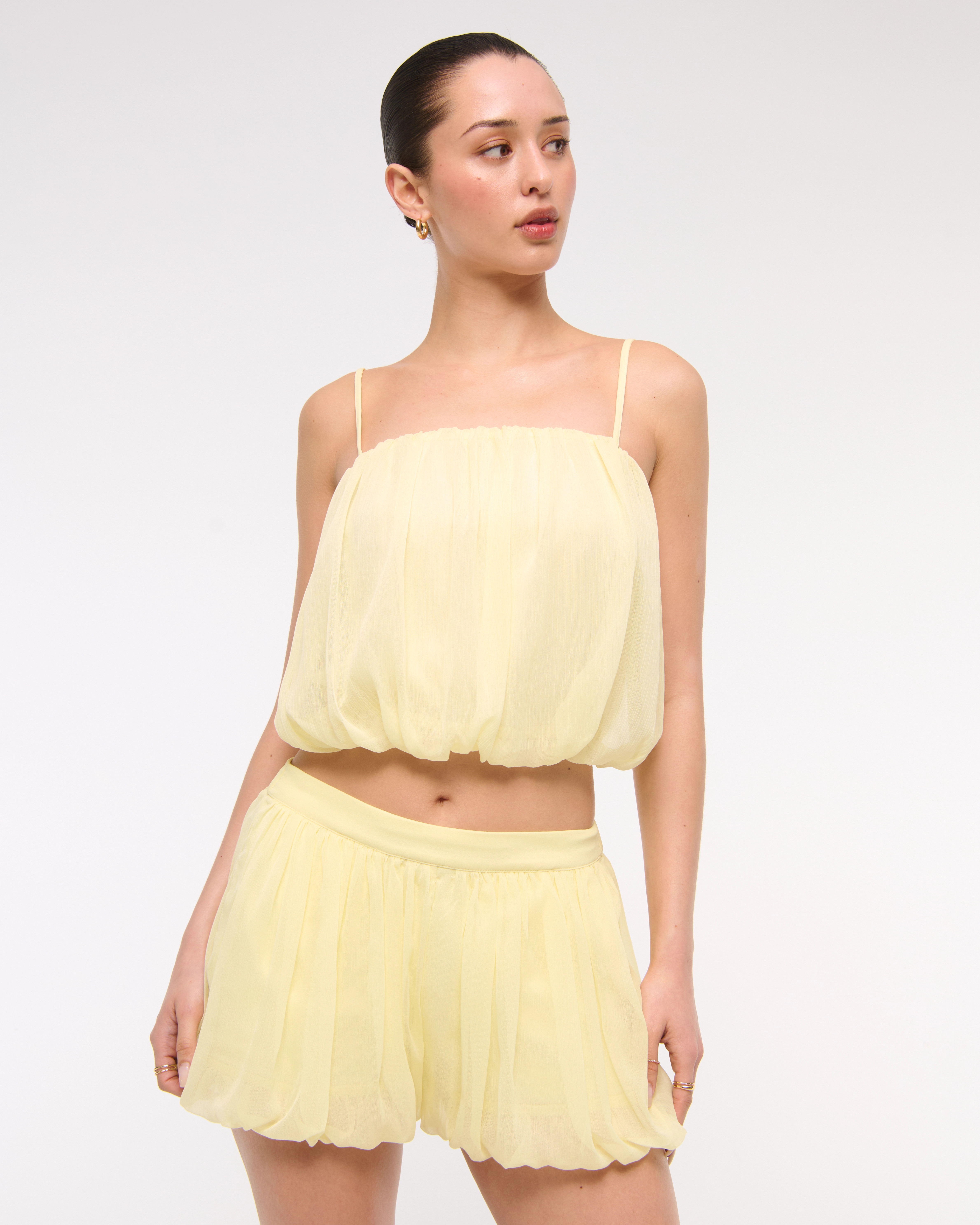 Mid Rise Bubble Hem Short | Abercrombie & Fitch (US)