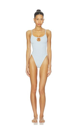 Hunza G Mia Beaded One Piece in Baby Blue. | Revolve Clothing (Global)
