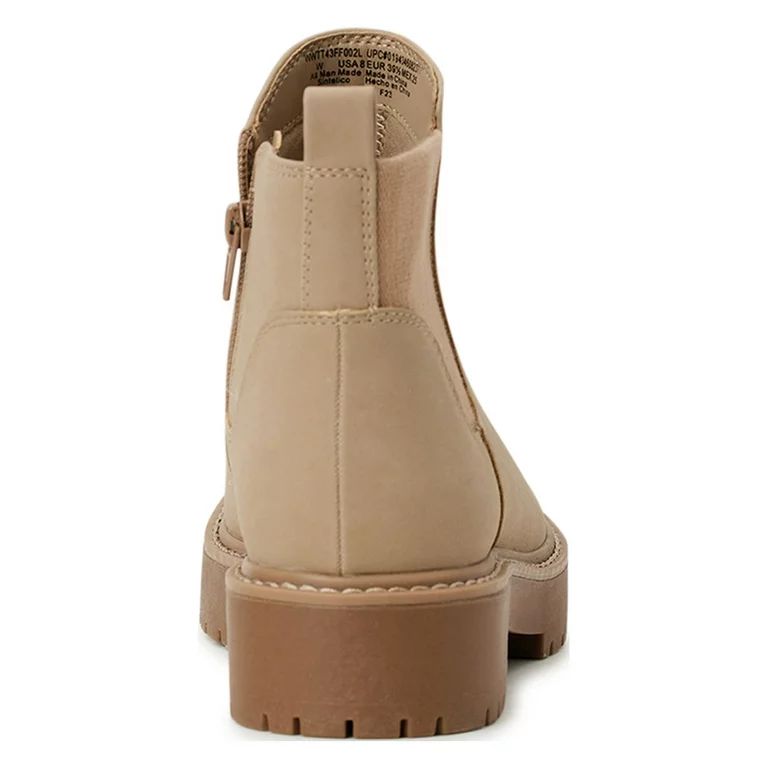 Time and Tru Women's Faux Suede Chelsea Boots with Lug Sole, Wide Width - Walmart.com | Walmart (US)