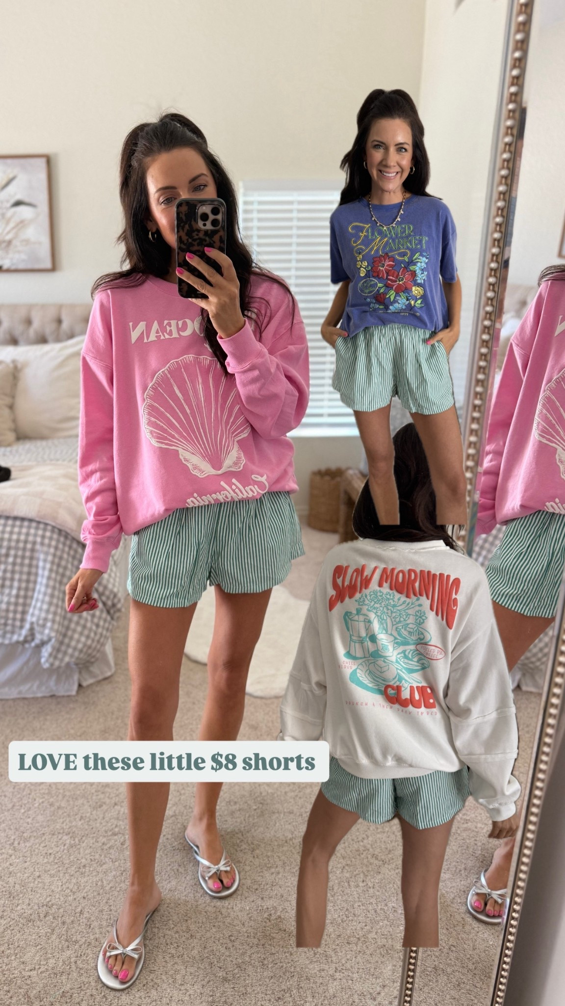 Love these little $8 shorts for lounging & wearing over my bathing suit! Perfect throw & go summer shorts😍👏🏻 wearing a medium 

#LTKSeasonal #LTKootd #LTKmomlife