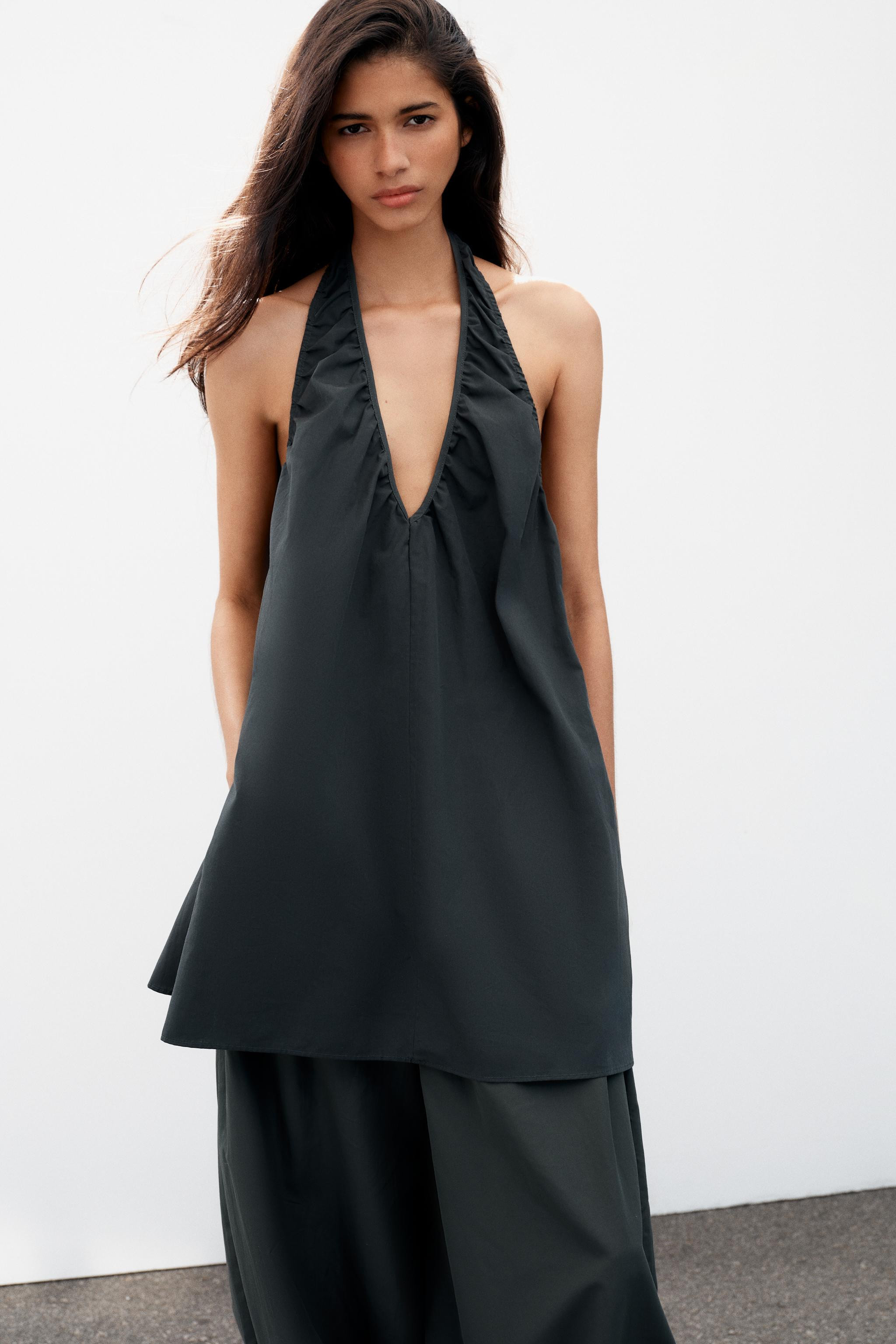 MINI HALTER RUCHED DRESS | Zara US