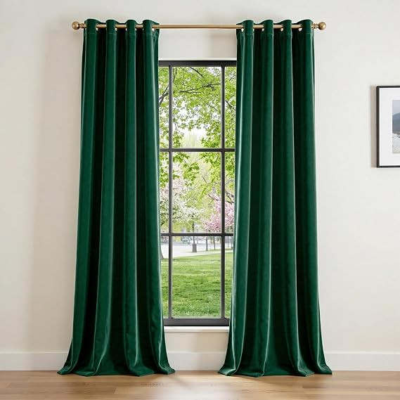 Lazzzy Christmas Blackout Velvet Curtains Thermal Insulated Drape 96 inch Long Drapes for Bedroom... | Amazon (CA)