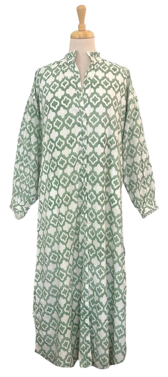 Geneva Maxi Dress Seafoam Green Clover | Madison Mathews