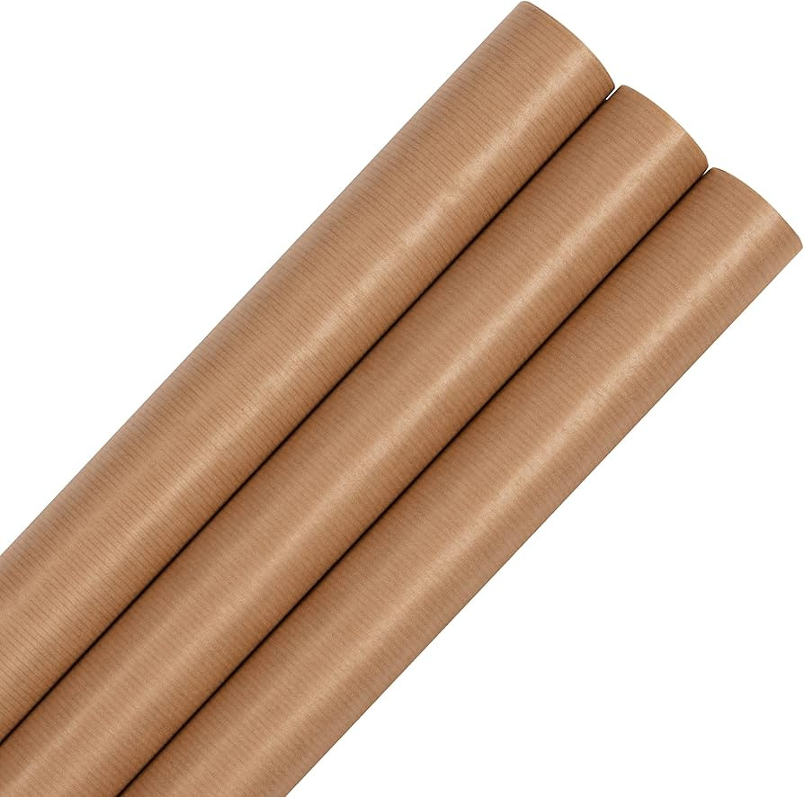 Hallmark Wrapping Paper, Roll Wrap, Plain Brown Kraft Roll, Any Occasion, Birthday, Christmas, An... | Amazon (UK)