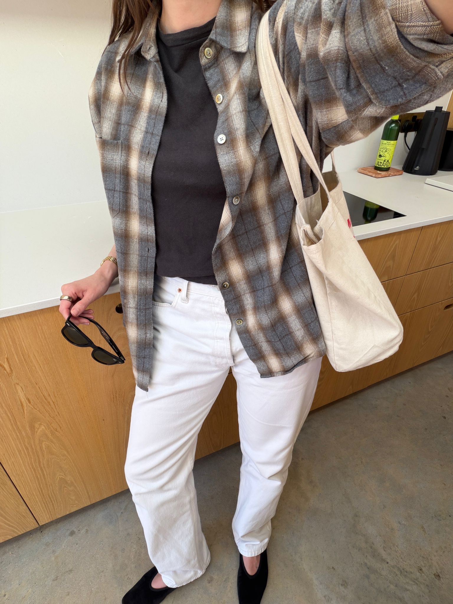 Plaid shirt and white denim jeans spring OOTD 

 #LTKspring #LTKjeans #LTKstyletip