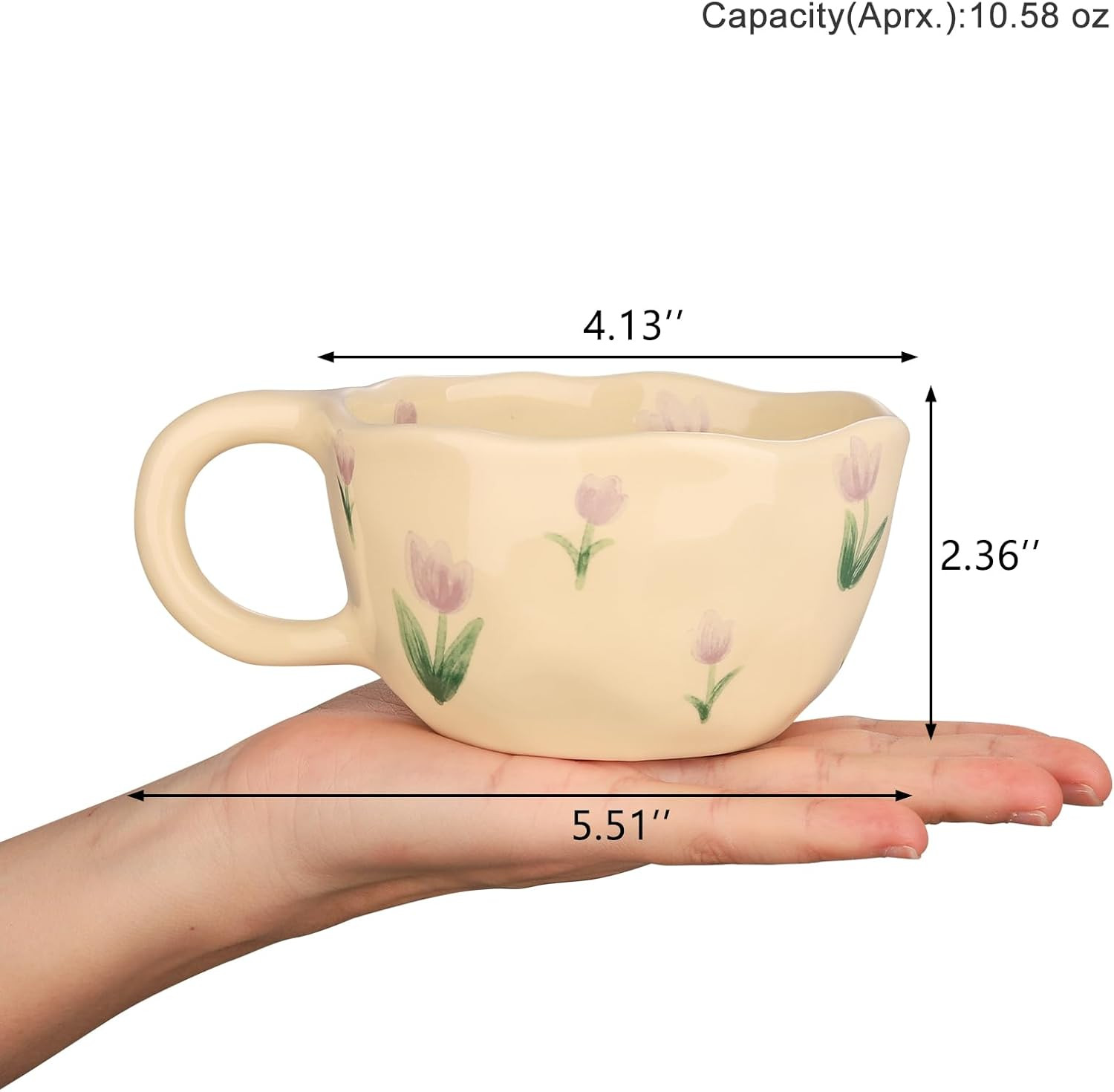 VanEnjoy Ceramic Cup, Cute Coffee Mug, Strawberry Mug, Aesthetic Coffee Mug, Retro Flower Mug, Ce... | Amazon (US)