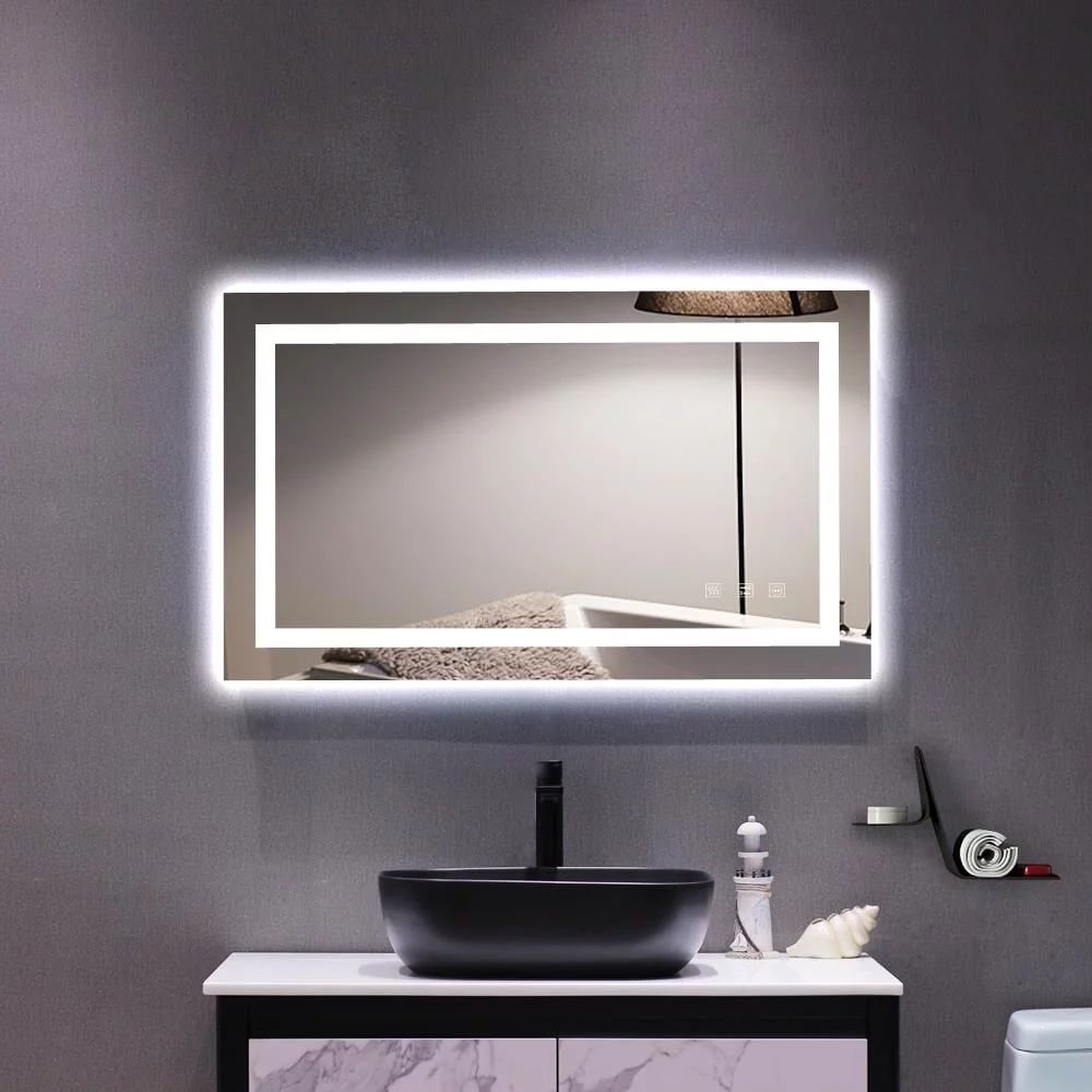 Ktaxon 40"x24" Led Dimmable Bathroom Mirror LED Lighted Wall Mounted Mirror for Bathroom Vanity M... | Walmart (US)