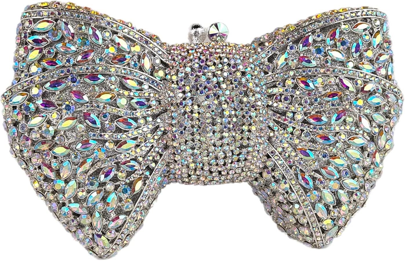 HUANG ZHUANG Bowknot Luxury Crystal Clutch Women Glitter Rhinestone Evening Bag for Party Wedding | Amazon (US)