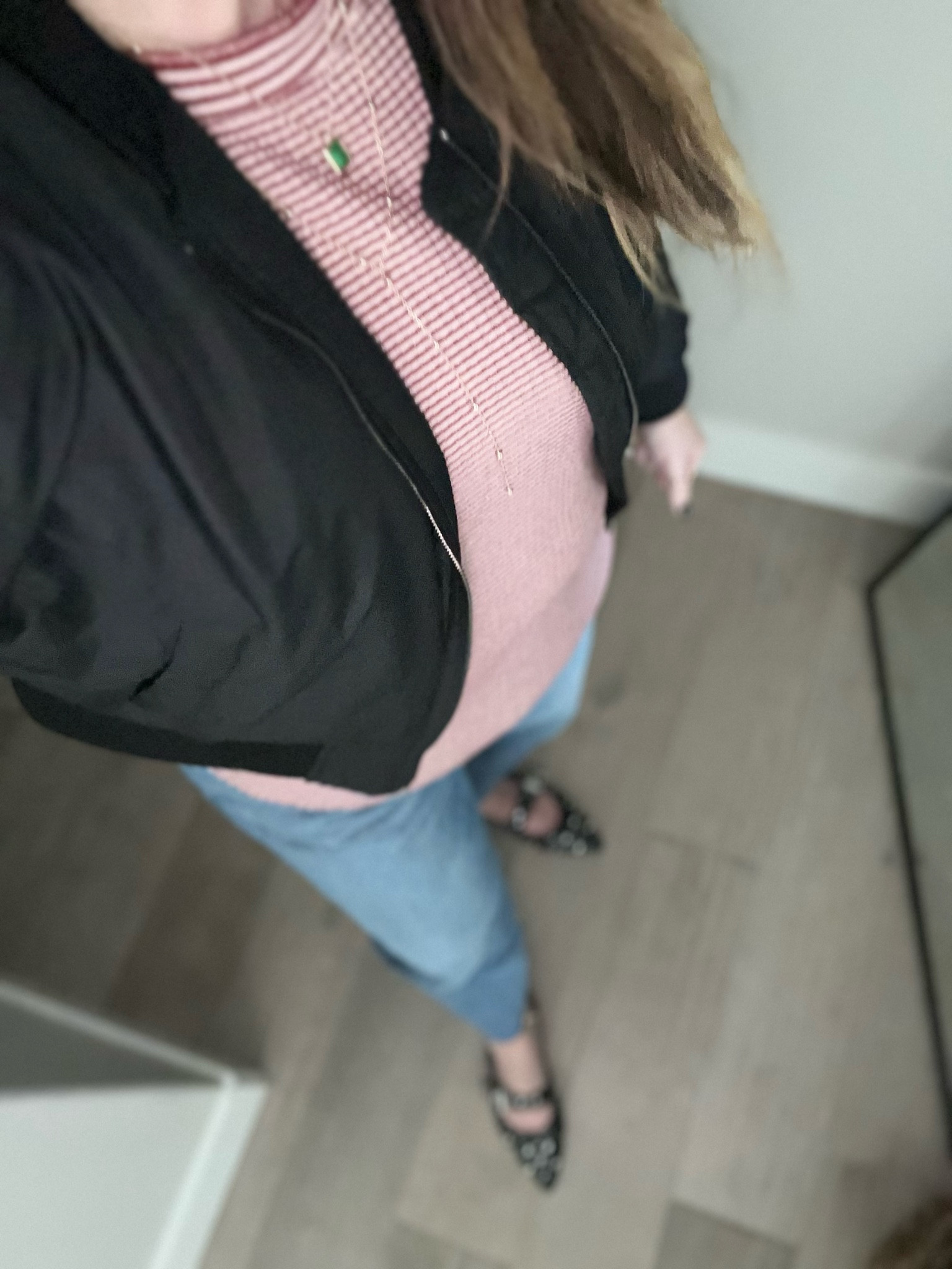 How to wear barrel jeans, shoes to pair with barrel jeans, barrel jeans outfit, jeans outfit, denim outfit, how to style barrel jeans, Mary Jane flats, studded flats, sling back mules. Black bomber jacket, bomber jacket outfit idea  

#LTKStyleTip #LTKOver40 #LTKMidsize