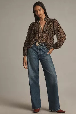 The Estela Sheer Printed Blouse: Burnout Edition | Anthropologie (US)