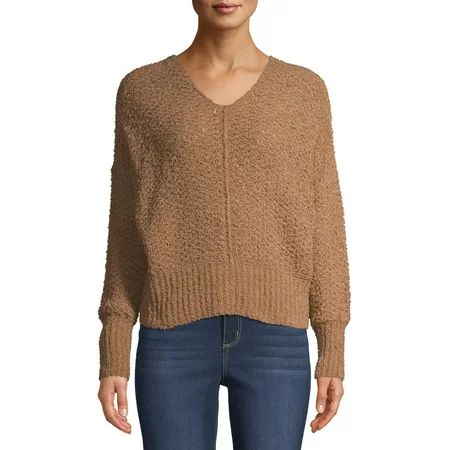 Time and Tru Women's Tape Yarn Pullover Sweater | Walmart (US)