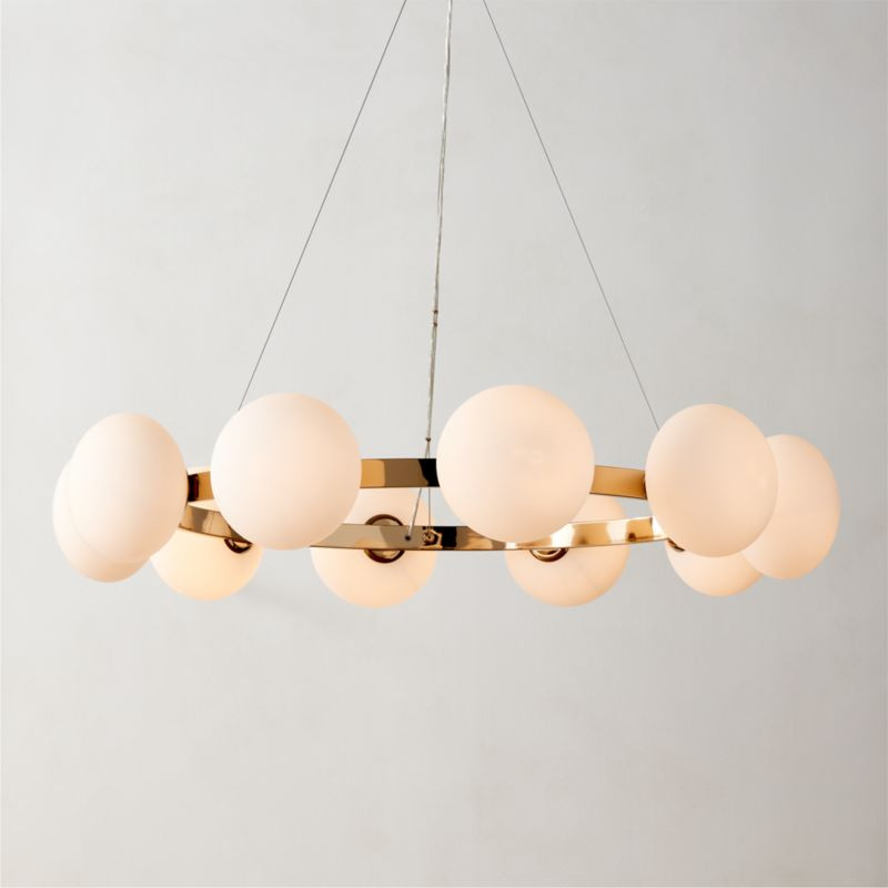 Curie Modern Polished Champagne Chandelier + Reviews | CB2 | CB2