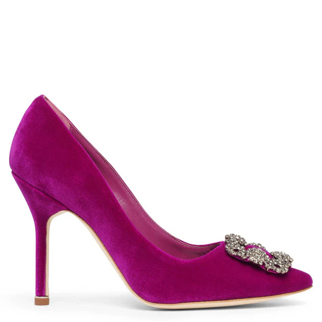 Hangisi 105 fuchsia velvet pumps | Shop Savannahs (US)