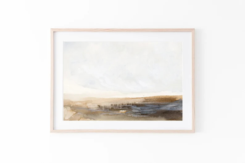 Rust Landscape Art Print Watercolor. Printed and Shipped | Etsy | Etsy (US)