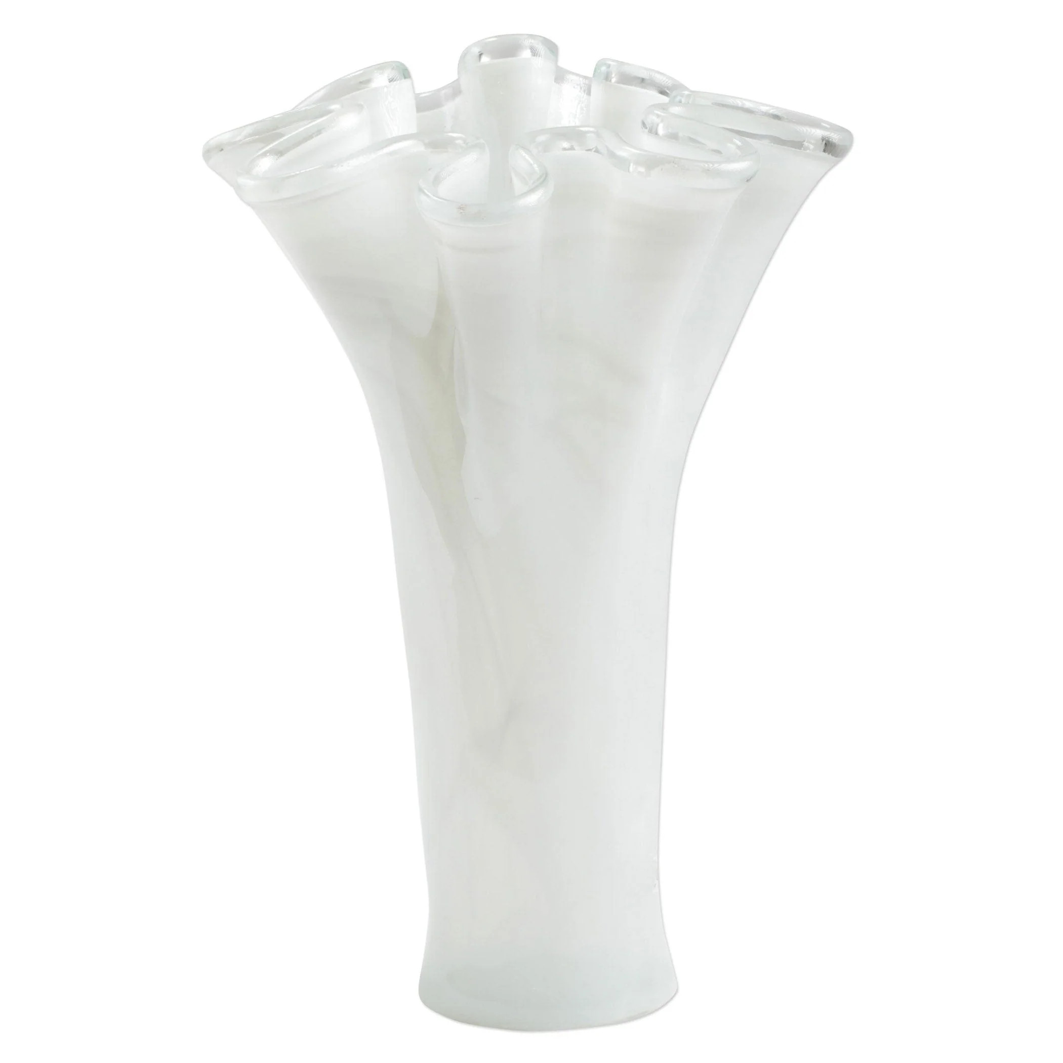 Onda Glass White Tall Vase | VIETRI