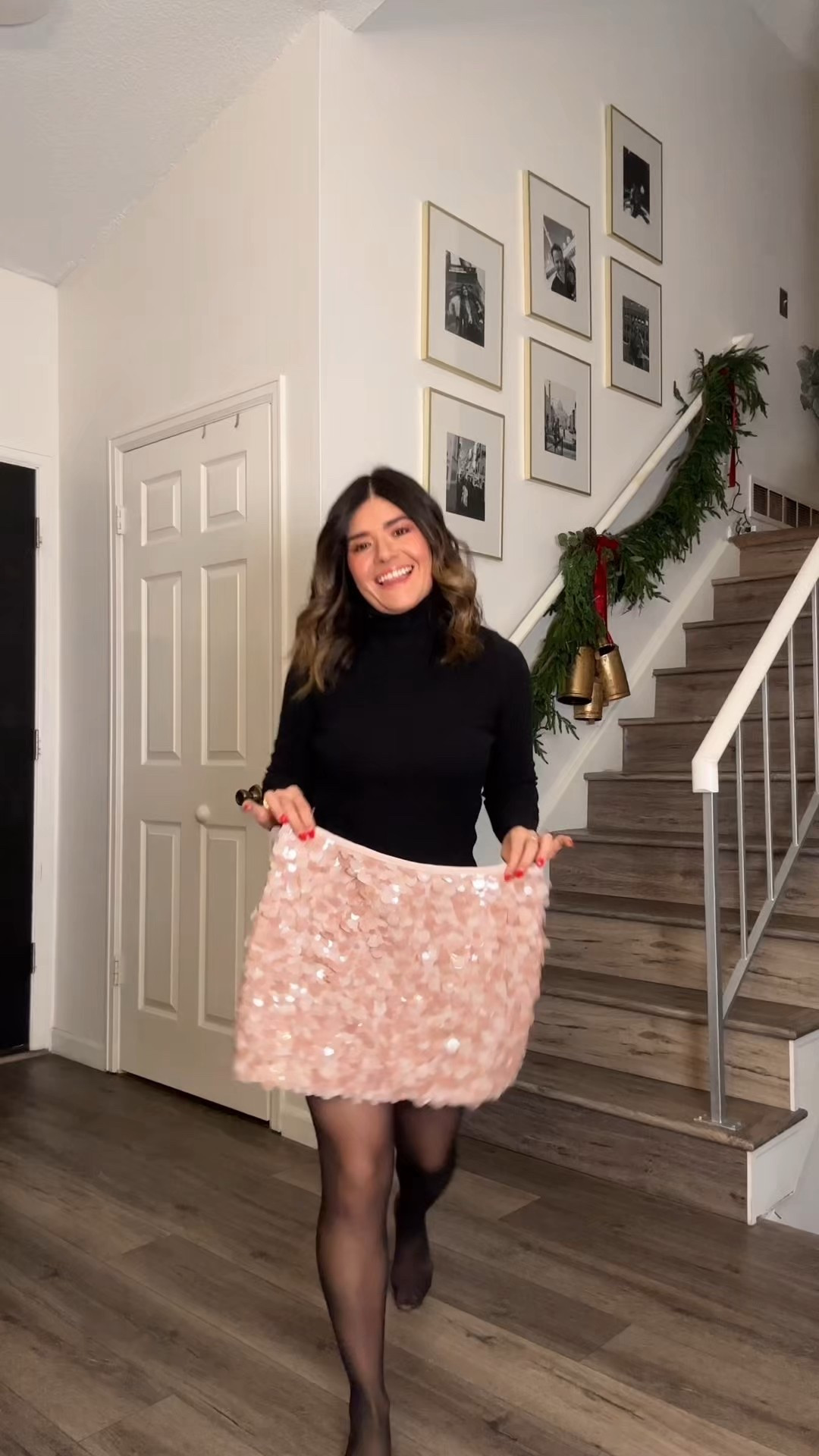 Such a cute sequin skirt! It’s lightweight and fits like a glove! also available in baby pink! 
Wearing size small. Do not size up. It runs a little big. 
Linked similar black turtle neck top 

#LTKHoliday #LTKgrwm #LTKFindsUnder50
