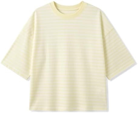 Y2k Women Oversized Striped Shirt Short Sleeve Crewneck Loose Fit T Shirts Casual Blouse Tee Fair... | Amazon (US)
