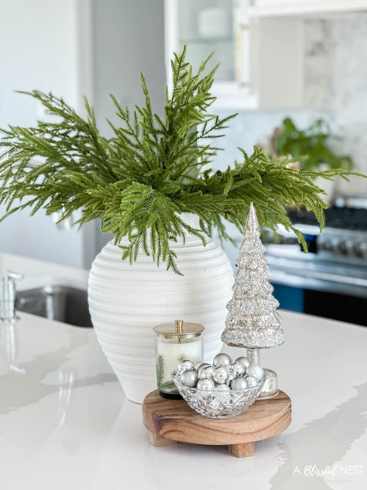 Soft, simple, and festive — my go-to holiday kitchen style. Shop it here.
artificial Norfolk pine branches, textured ribbed vase, Thymes Frasier Fir candle, illuminated mercury Christmas tree 

 #LTKHoliday #LTKSeasonal #LTKHome