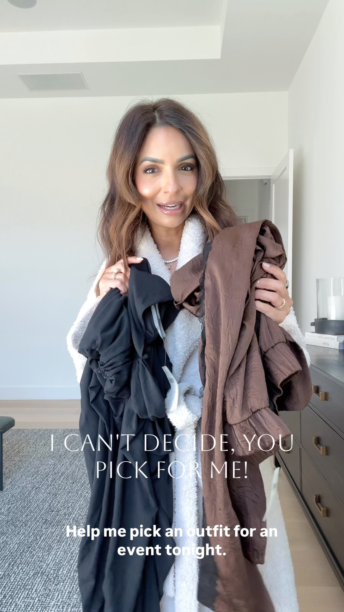 Help me pick! For the brown set I'm Wearing an xxs in pants and xs petite top which runs big! Wearing an xs in black mesh set 

#LTKSeasonal #LTKStyleTip #LTKPetite