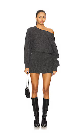 Shore Sweater Mini Dress in Charcoal | Revolve Clothing (Global)